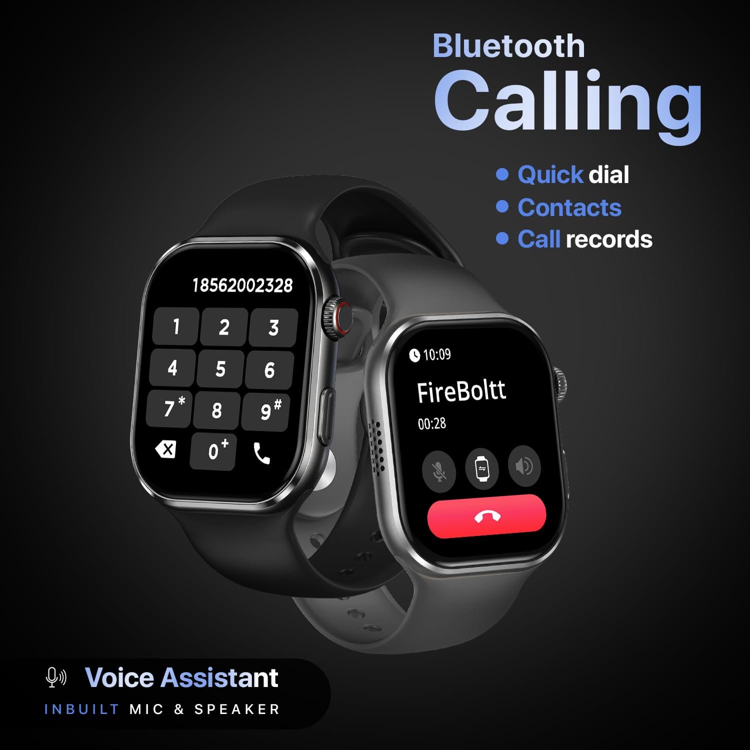 Fire-Boltt Brillia Smart Watch with 51.3mm (2.02 inch) AMOLED Display, Bluetooth Calling, SpO2, Heart Rate Monitoring, 120+ Sports Modes (Brillia, Black) - Image 2