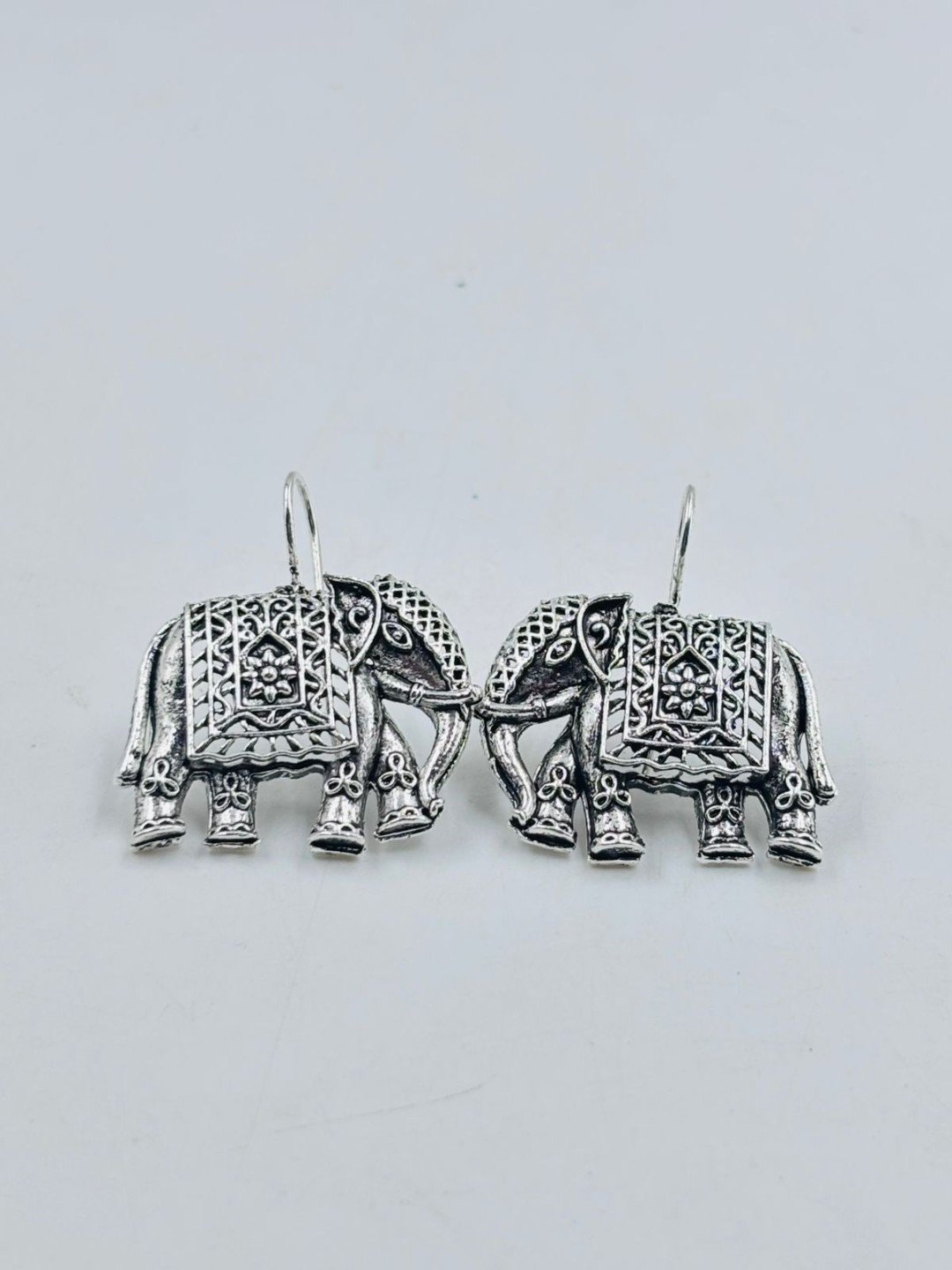 Elephant Engraved Stud Earrings